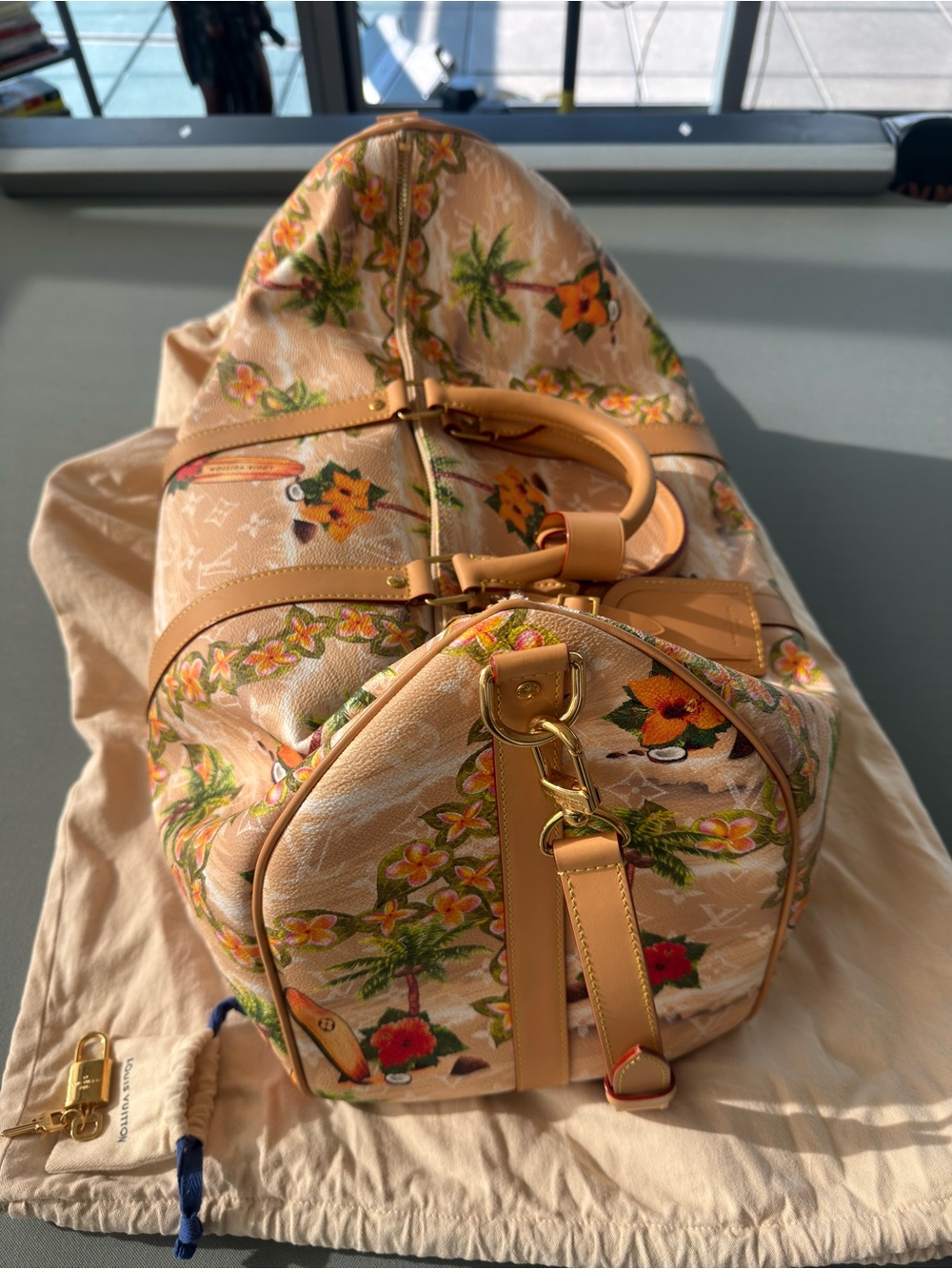 Louis Vuitton Beige Tropical Surf Keepall. Pharrell Williams collab - Picture 2 of 10